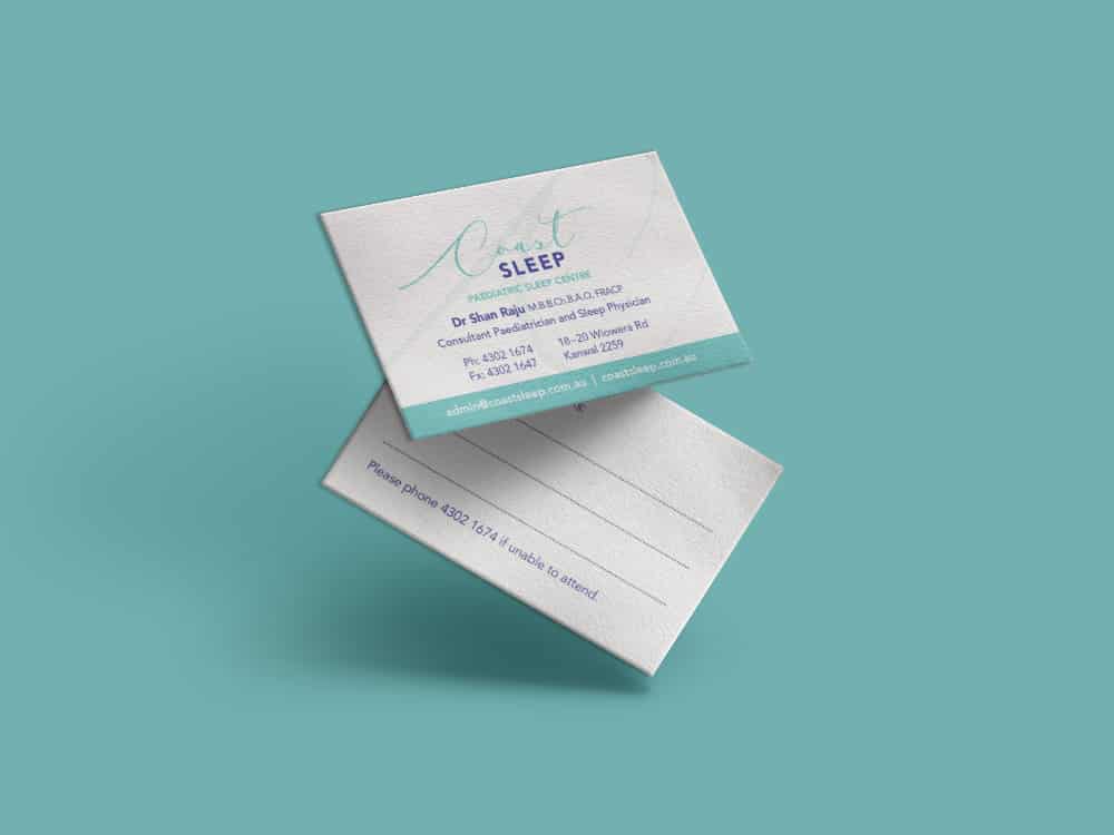 Coast Sleep Business Card Design
